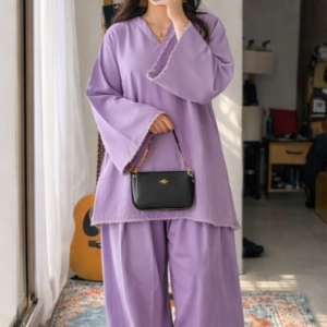 purple oversized kurti with shalwar
