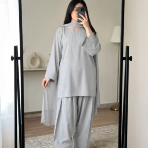 black kurti with black farshi shalwar set
