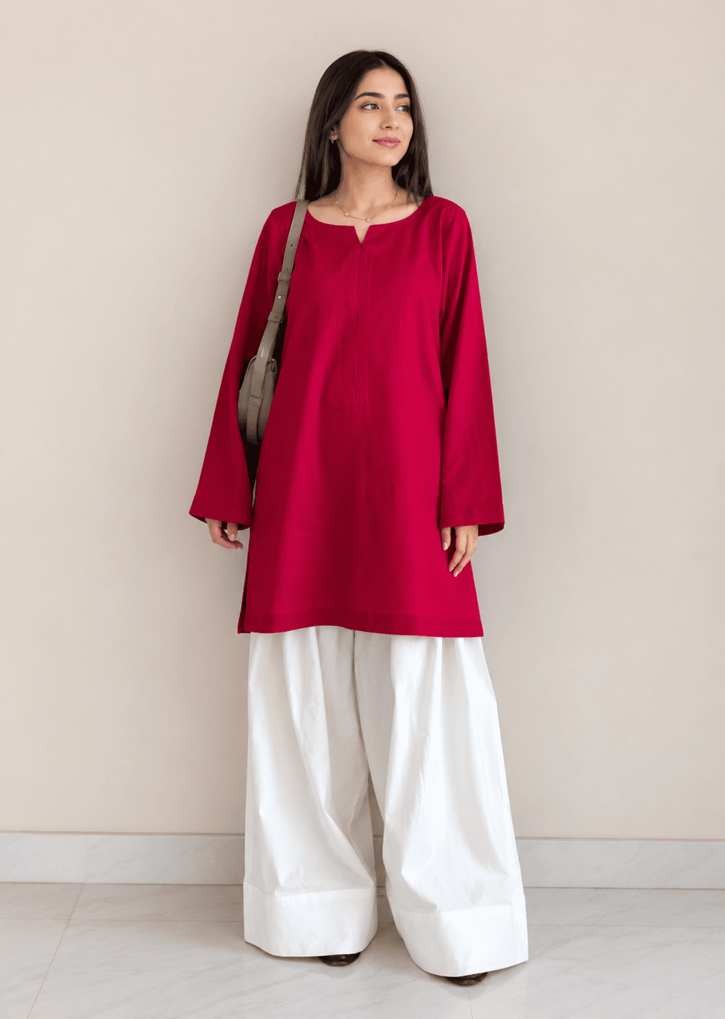 Rose – Black Farshi Kurti Set – 2 Piece Suit