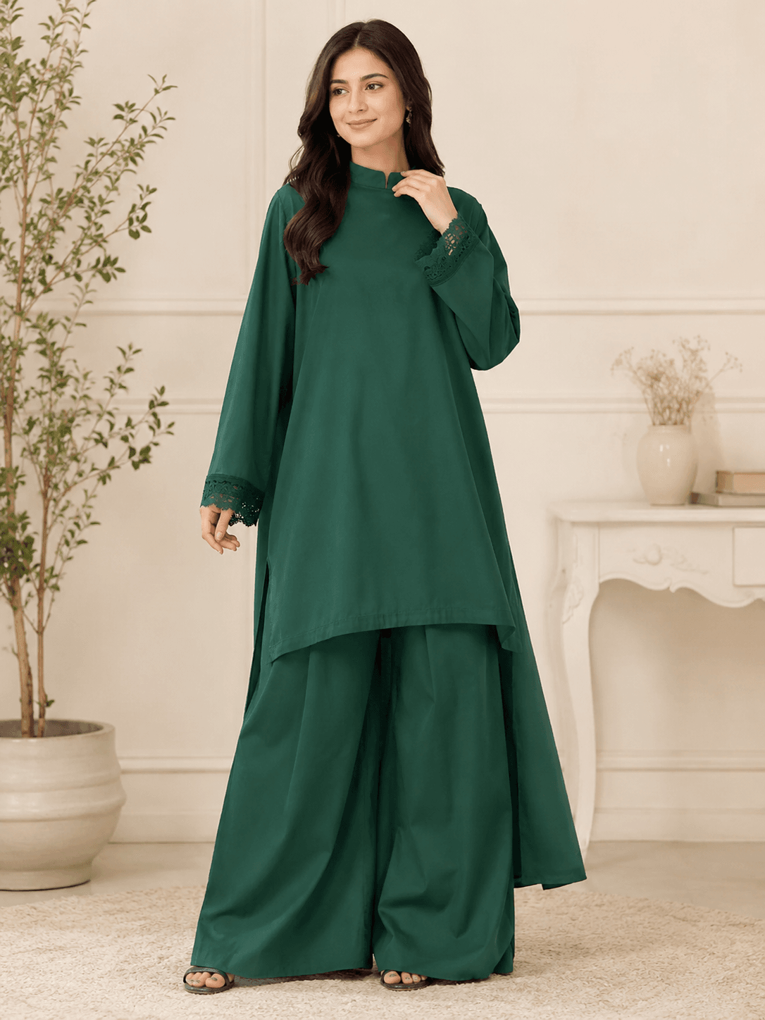 Green Emerald Grace – 3 Piece Lawn Suit