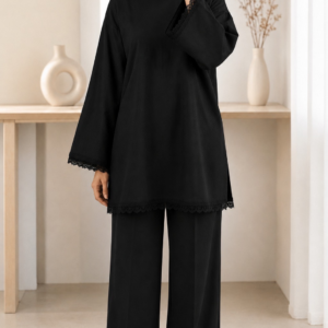 black lace co ord set – elegant 2 piece1