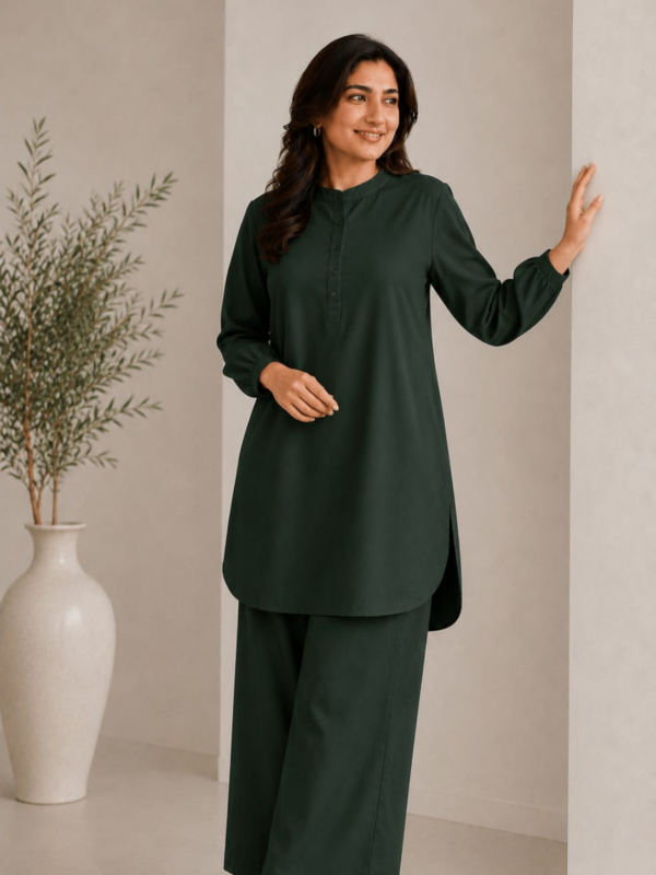 classic-dark-green-cotton-co-ord-set-2-piece