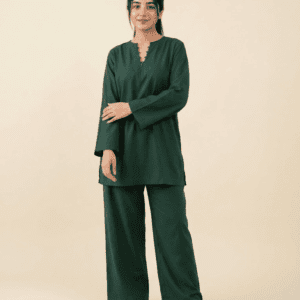 dark green cotton co ord set main