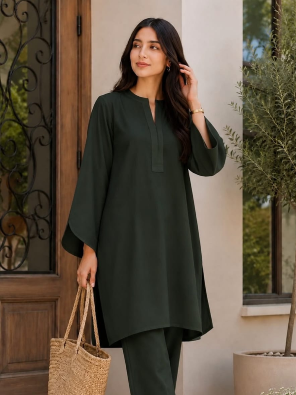 dark-green-curve-sleeves-co-ord-set