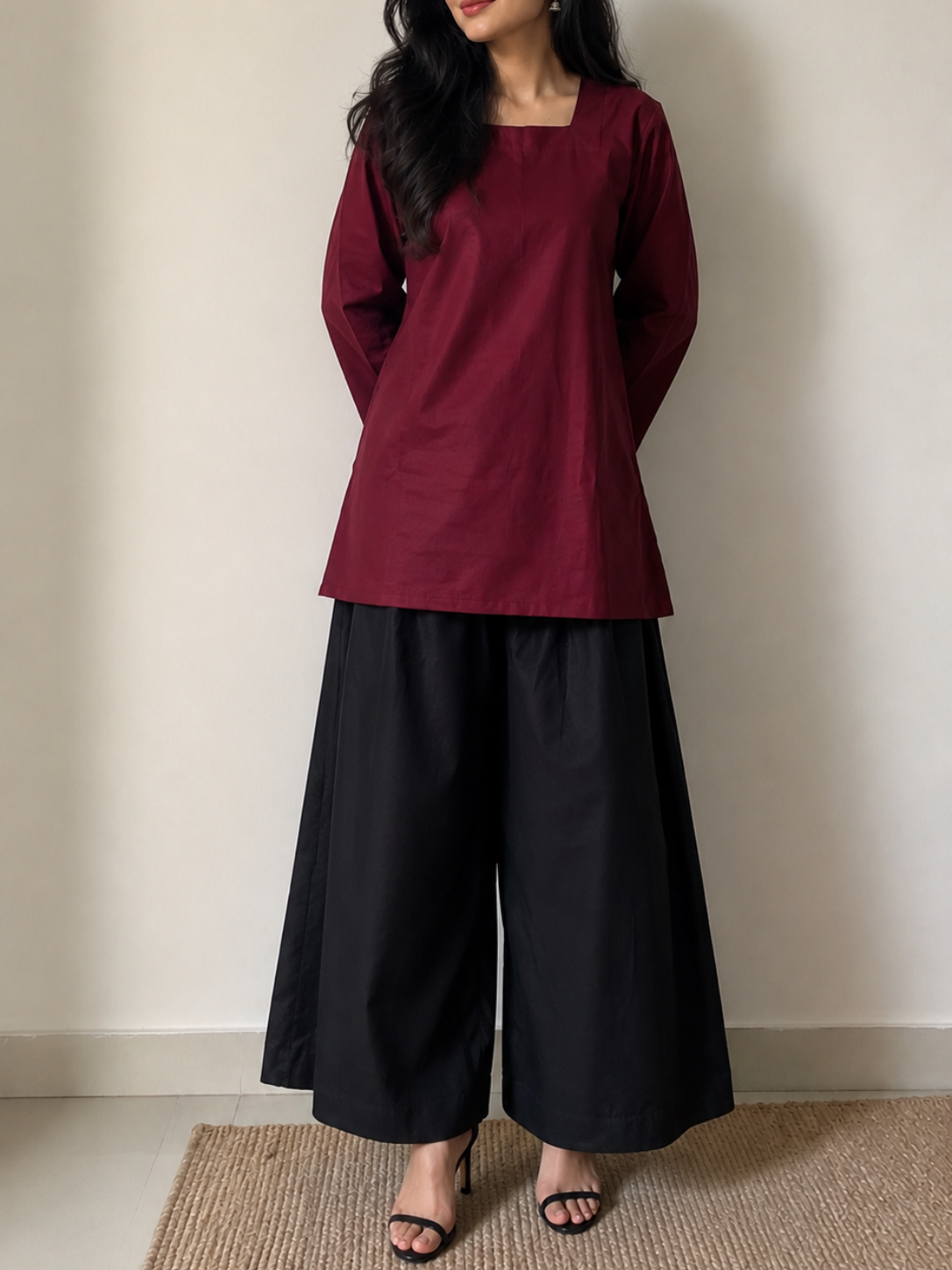 elegant maroon cotton back dori kurta set1 elegant maroon cotton back dori kurta set1