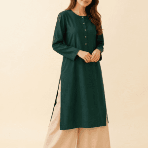 emerald grace – premium dark green kurta longset