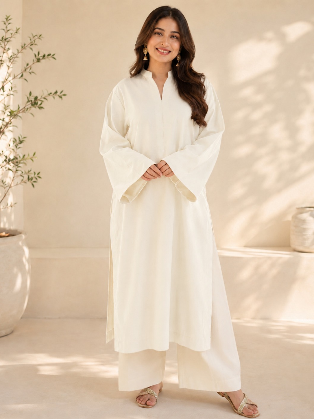 Home Off White Grace – Premium Kurta Set1