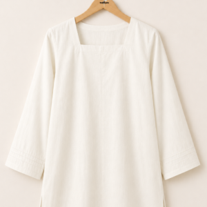 square offwhite short kurti front