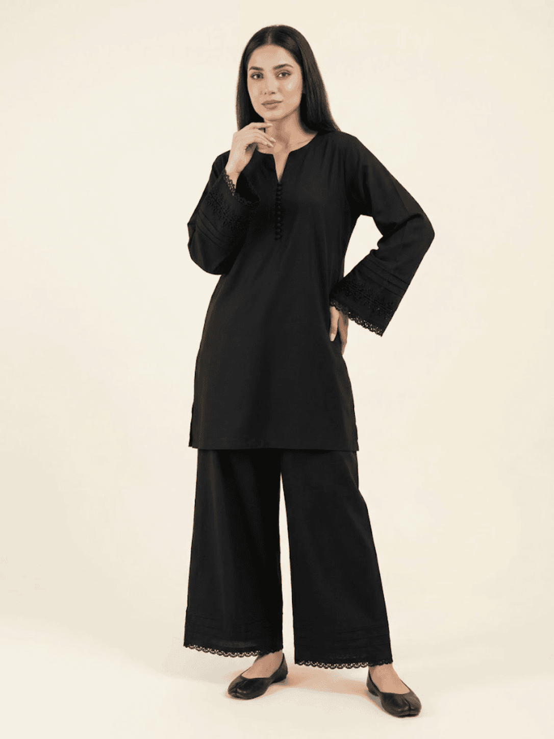 black-simple-cotton-co-ord-set