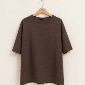 chocolate brown textured oversized t shirt