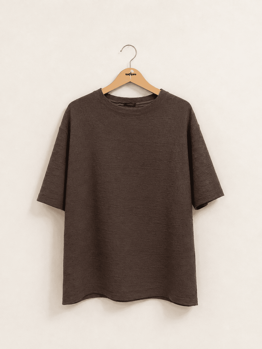 chocolate-brown-textured-oversized-t-shirt
