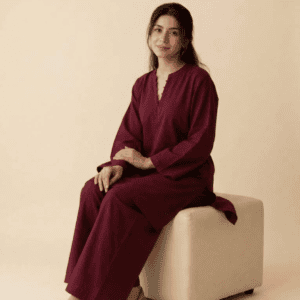 maroon cotton co ord set (2)