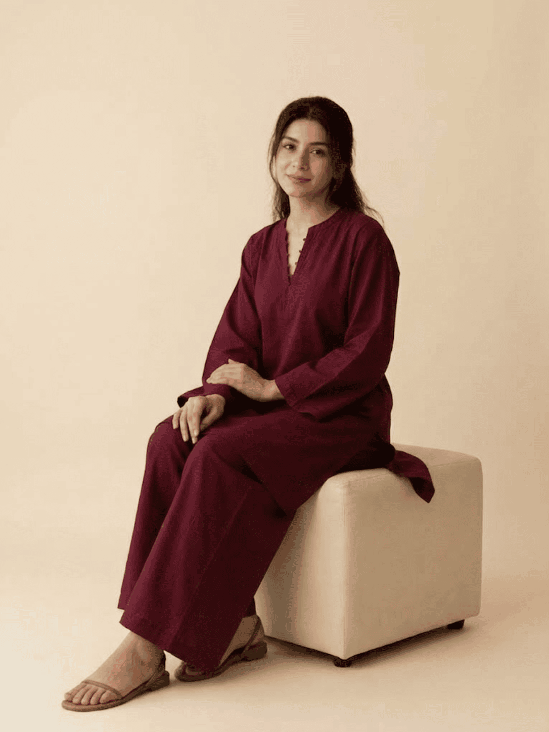 maroon-cotton-co-ord-set