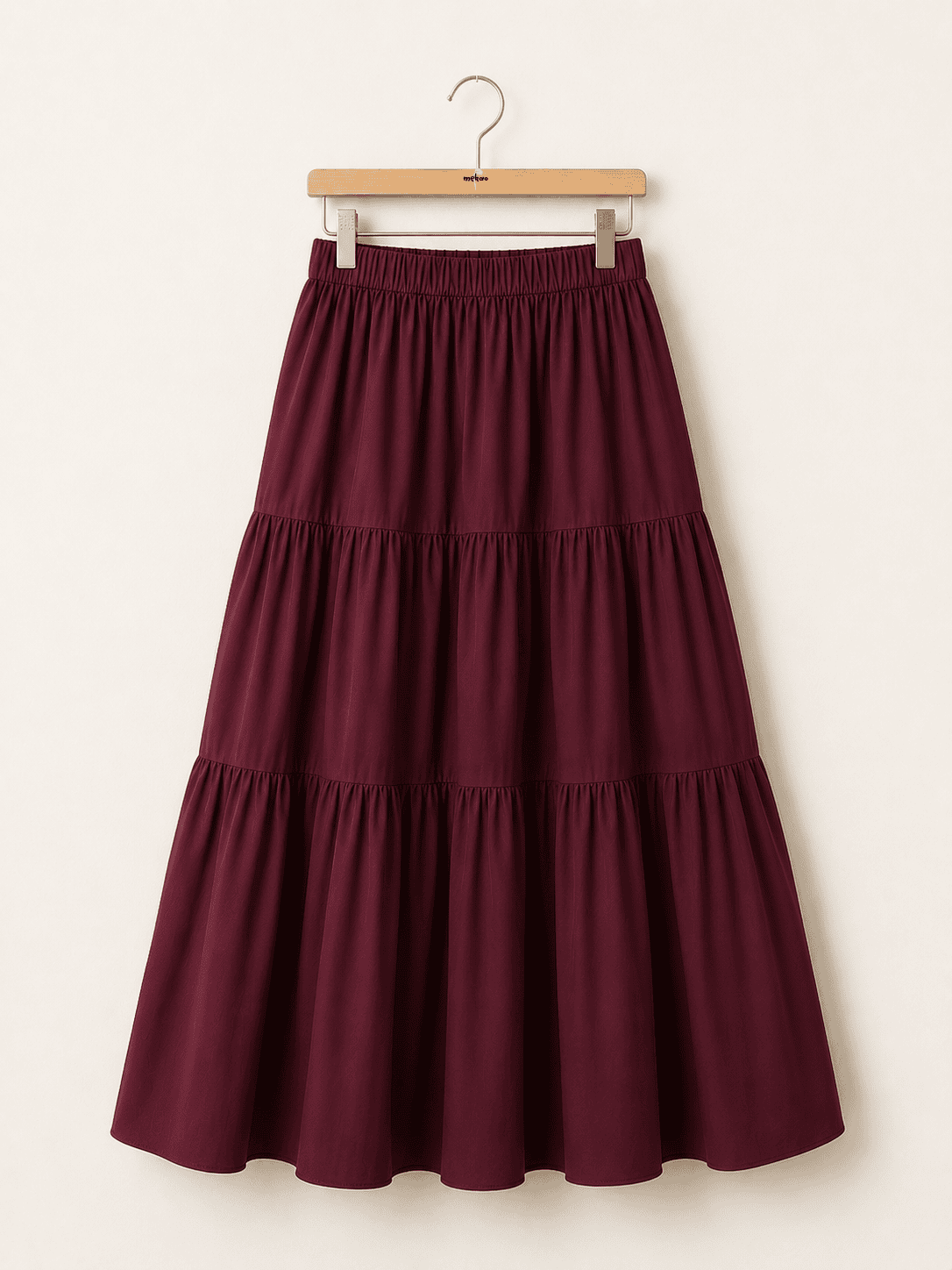 maroon-cotton-tiered-maxi-skirt