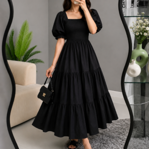 midnight grace cotton midi dress