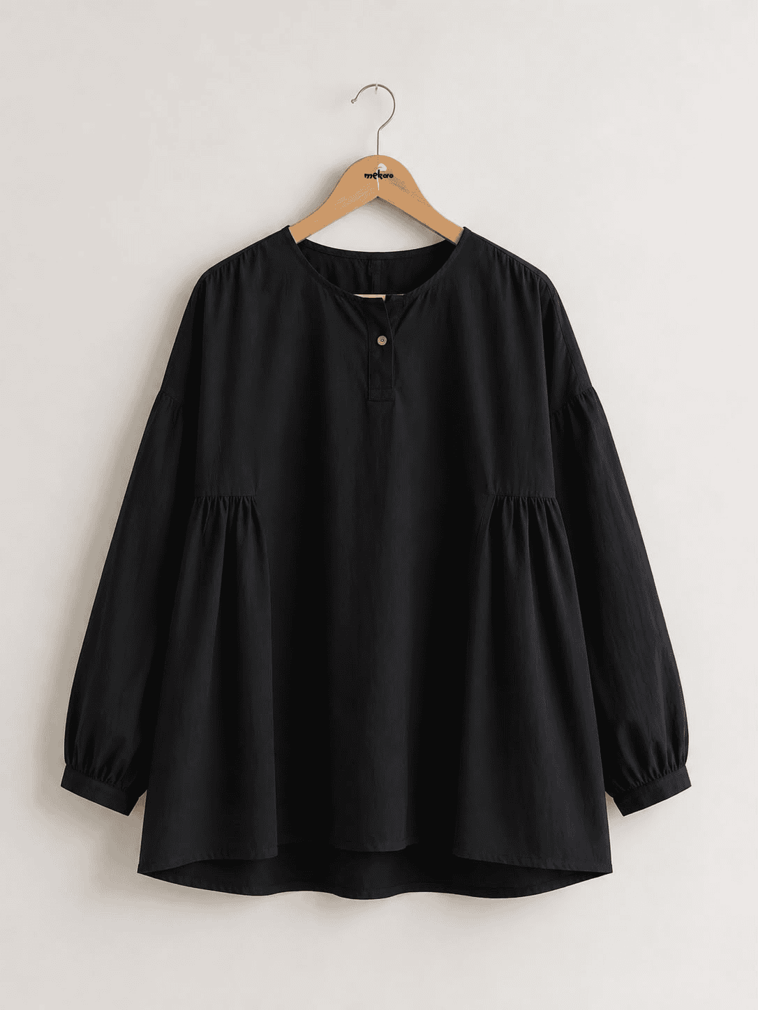 black-cotton-flared-shirt