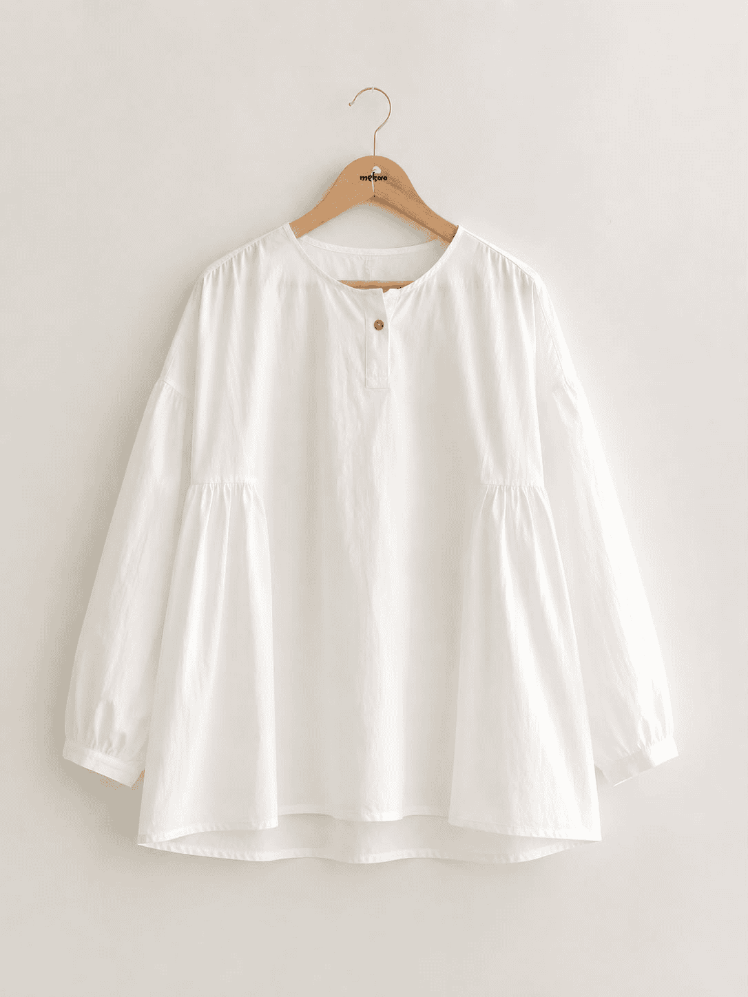 Home White Cotton Flared Shirt