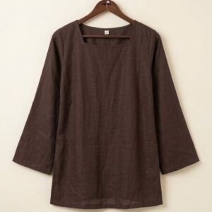 legant chocolate brown short kurti top front